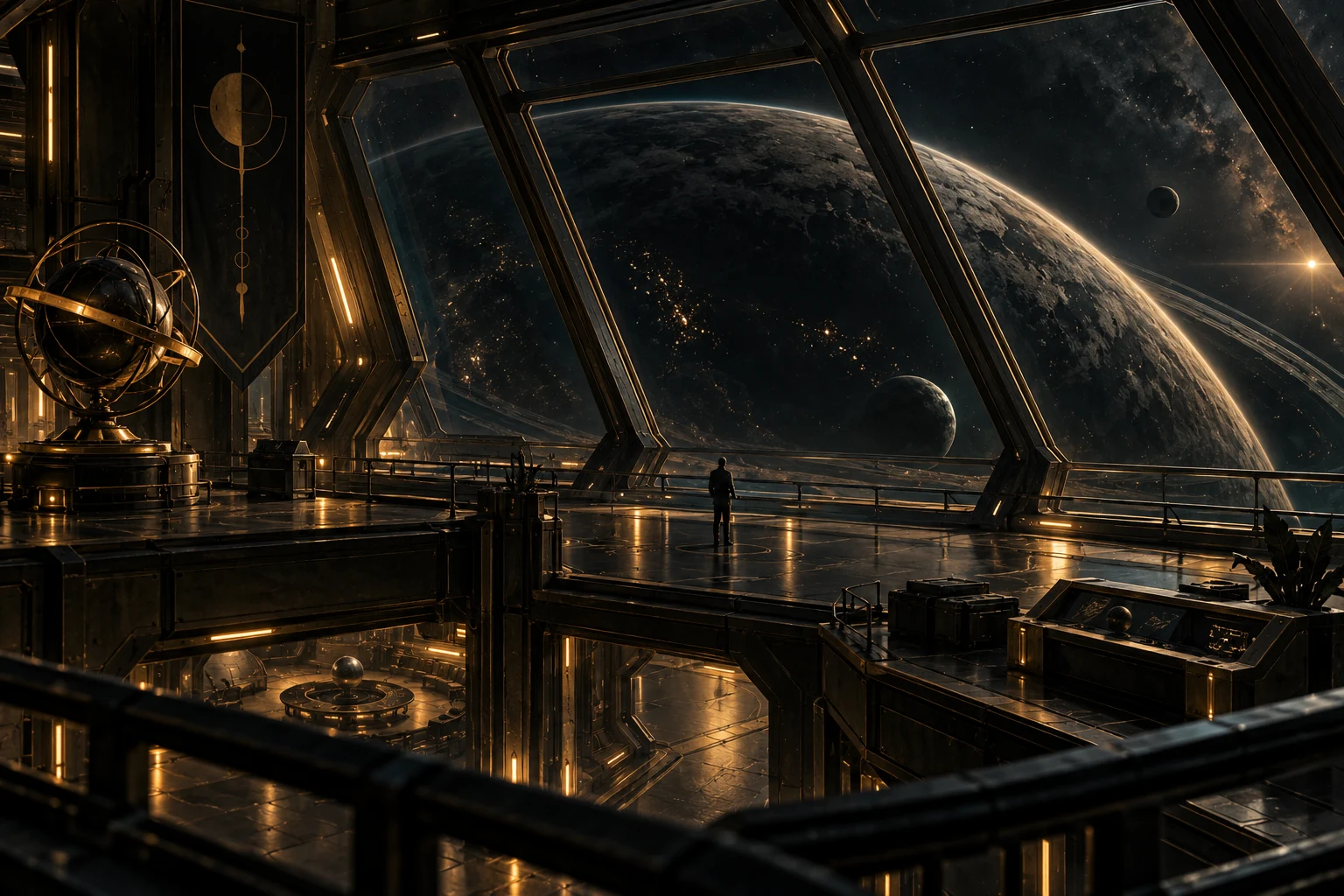 巨型行星外的黑金轨道空间站
